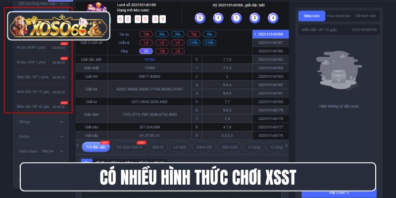 Có nhiều hình thức chơi XSST