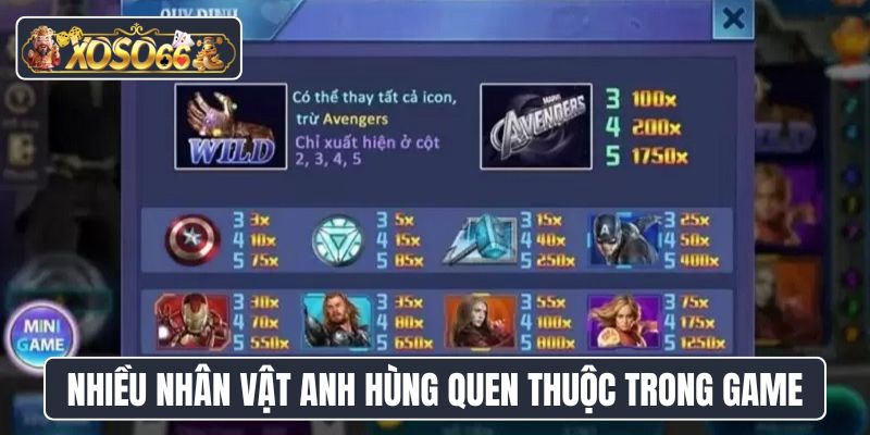 Nhiều nhân vật anh hùng quen thuộc có mặt trong game