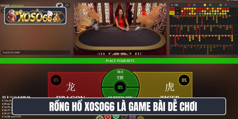Rồng Hổ Xoso66 là game bài dễ chơi